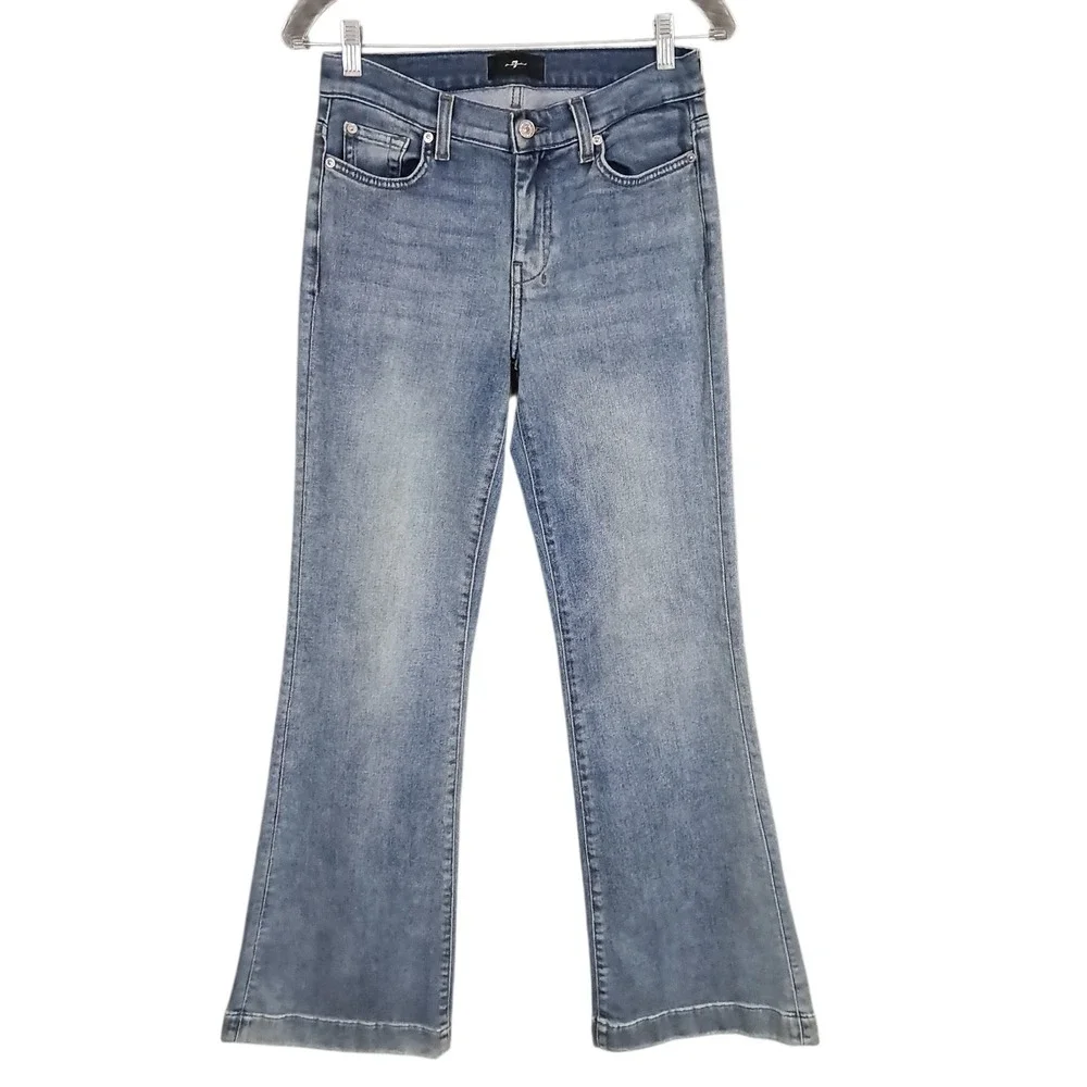 7 For All Mankind Dojo Tailorless Jeans 27 Embroidered Y2K Flared Santa Rosa - Picture 2 of 14